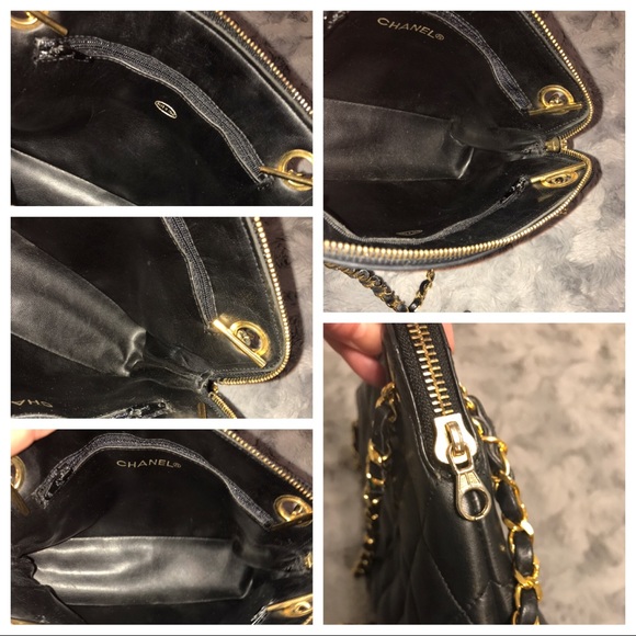 Authentic Chanel Quilted Lambskin Shoulder Tote - Picture 7 of 8